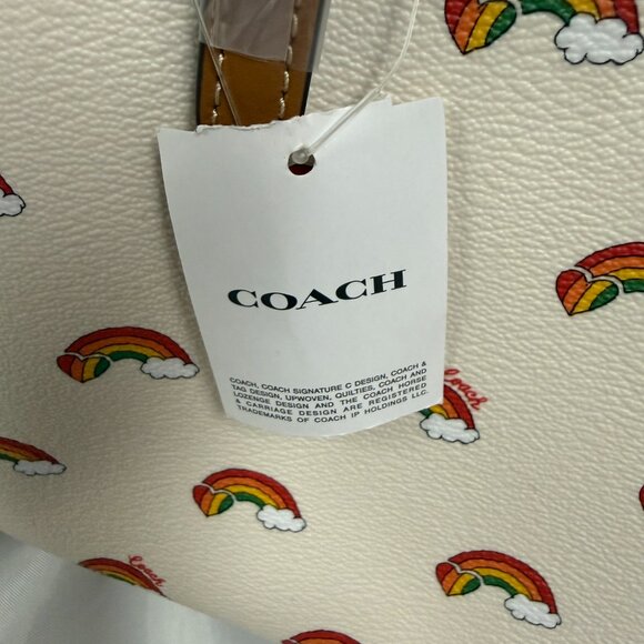 Coach Mollie Tote 25 With Rainbow Print in Chalk - Used with Tags - Picture 5 of 7